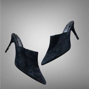 Steve Madden Black Suede Mules Stiletto Heels